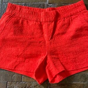 J. Crew High Waist Textured Red Shorts